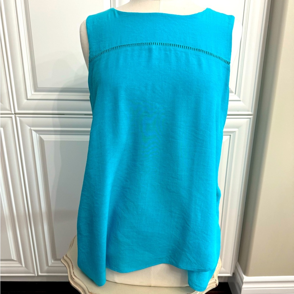 Cristina B Women’s Size Medium Blue Lined Sleeveless Blouse Business Casual